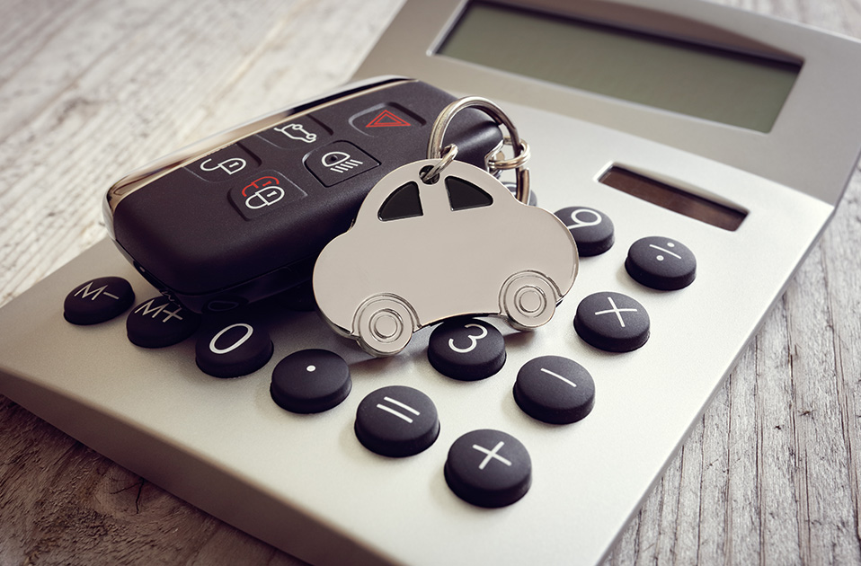 Car keys with calculator