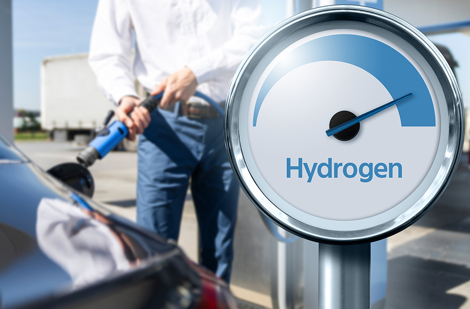 chargin a hydrogen vehicle at a station